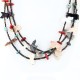Certified Authentic 3 Strand Navajo .925 Sterling Silver Multicolor Stones Native American Necklace 390756923646