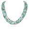 Certified Authentic 3 Strand Navajo .925 Sterling Silver Natural Turquoise Agate Bone Native American Necklace 25251