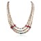 Certified Authentic 3 Strand Navajo .925 Sterling Silver Natural Turquoise Coral Graduated Heishi Native American Necklace 15931-1