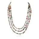 3 Strand Navajo .925 Sterling Silver Natural Turquoise Multicolor Stones Native American Necklace 25268-00