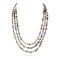 Certified Authentic 3 Strand Navajo .925 Sterling Silver Natural Turquoise Multicolor Stones Native American Necklace 25268-00