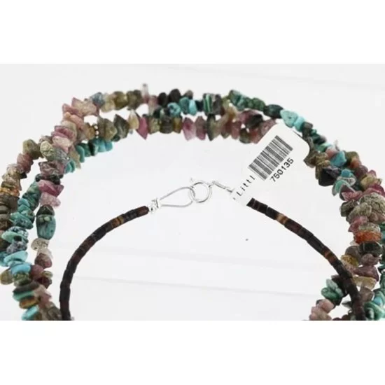 3 Strand Navajo .925 Sterling Silver Natural Turquoise Native American Necklace 371054165026 3 Strand Navajo .925 Sterling Silver Natural Turquoise Native American Necklace 371054165026
