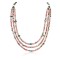Certified Authentic 3 Strand Navajo .925 Sterling Silver Natural Turquoise Pink Agate Native American Necklace 25246-3