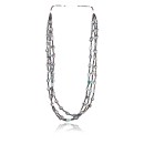 Certified Authentic 3 Strand Navajo .925 Sterling Silver Turquoise and ABALONE Native American Necklace 390801023406