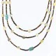 3 Strand Navajo .925 Sterling Silver Turquoise and Agate Native American Necklace 18108-3 3 Strand Navajo .925 Sterling Silver Turquoise and Agate Native American Necklace 18108-3