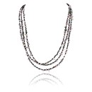 Certified Authentic 3 Strand Navajo .925 Sterling Silver Turquoise and AMETHYST Native American Necklace 15947