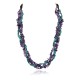 Certified Authentic 3 Strand Navajo .925 Sterling Silver Turquoise and AMETHYST Native American Necklace 15959-102