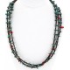 Certified Authentic 3 Strand Navajo .925 Sterling Silver Turquoise and Coral Native American Necklace 15649-22