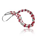 3 Strand Navajo .925 Sterling Silver Turquoise and Coral Native American Necklace 370888877941