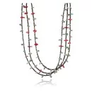 3 Strand Navajo .925 Sterling Silver Turquoise and Coral Native American Necklace 371002270545