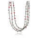 Certified Authentic 3 Strand Navajo .925 Sterling Silver Turquoise and Coral Native American Necklace 371002270545
