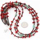 Certified Authentic 3 Strand Navajo .925 Sterling Silver Turquoise and Coral Native American Necklace 371054543024