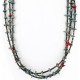 Certified Authentic 3 Strand Navajo .925 Sterling Silver Turquoise and Coral Native American Necklace 371054867735
