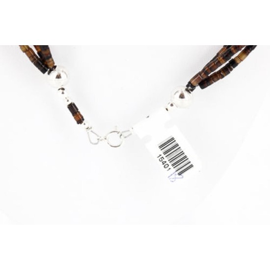Certified Authentic 3 Strand Navajo .925 Sterling Silver Turquoise and Coral Native American Necklace 371054867735