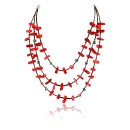 Certified Authentic 3 Strand Navajo .925 Sterling Silver Turquoise and Coral Native American Necklace 390747348817