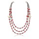 Certified Authentic 3 Strand Navajo .925 Sterling Silver Turquoise and Coral Native American Necklace 390752135111