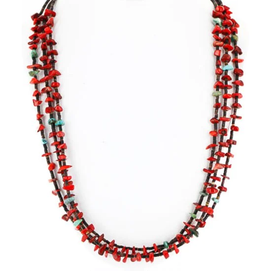 3 Strand Navajo .925 Sterling Silver Turquoise and Coral Neckalce Native American Necklace 371337540213 3 Strand Navajo .925 Sterling Silver Turquoise and Coral Neckalce Native American Necklace 371337540213