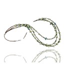 Certified Authentic 3 Strand Navajo .925 Sterling Silver Turquoise and Gaspeite Native American Necklace 15401 
