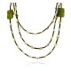 Certified Authentic 3 Strand Navajo .925 Sterling Silver Turquoise and Gaspeite Native American Necklace 15835-15