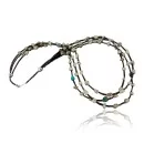 3 Strand Navajo .925 Sterling Silver Turquoise and Gaspeite Native American Necklace 390651843663