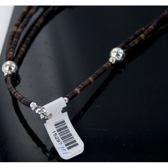Certified Authentic 3 Strand Navajo .925 Sterling Silver Turquoise and Gaspeite Native American Necklace 390651843663