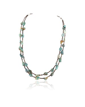 Certified Authentic 3 Strand Navajo .925 Sterling Silver Turquoise and Jade Native American Necklace 390754074679