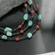 3 Strand Navajo .925 Sterling Silver Turquoise and Jasper Native American Necklace 15585-4 3 Strand Navajo .925 Sterling Silver Turquoise and Jasper Native American Necklace 15585-4