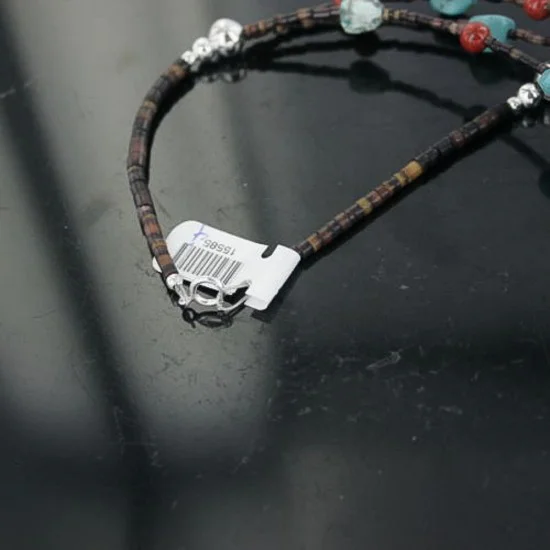 3 Strand Navajo .925 Sterling Silver Turquoise and Jasper Native American Necklace 15585-4 3 Strand Navajo .925 Sterling Silver Turquoise and Jasper Native American Necklace 15585-4