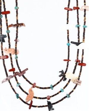 Certified Authentic 3 Strand Navajo .925 Sterling Silver Turquoise and JASPER Native American Necklace 371006149765