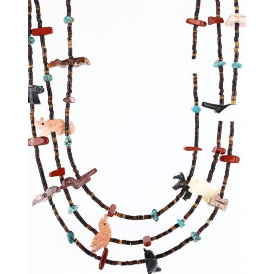 Certified Authentic 3 Strand Navajo .925 Sterling Silver Turquoise and JASPER Native American Necklace 371006149765