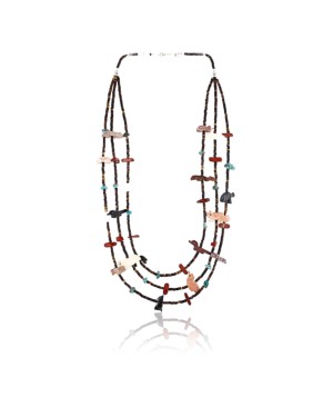 Certified Authentic 3 Strand Navajo .925 Sterling Silver Turquoise and JASPER Native American Necklace 371006149765