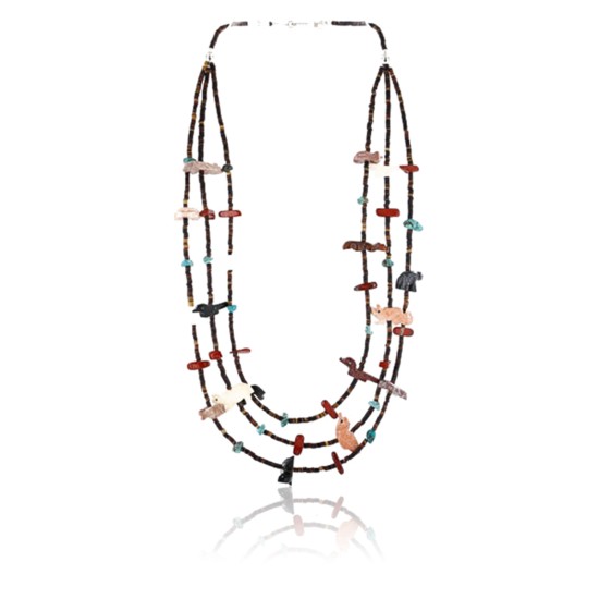Certified Authentic 3 Strand Navajo .925 Sterling Silver Turquoise and JASPER Native American Necklace 371006149765