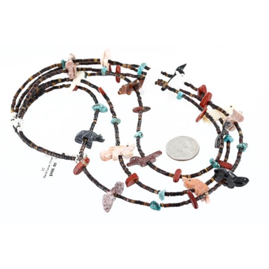 Certified Authentic 3 Strand Navajo .925 Sterling Silver Turquoise and JASPER Native American Necklace 371006149765