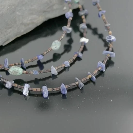 3 Strand Navajo .925 Sterling Silver Turquoise and Lapis Native American Necklace 15585-3 3 Strand Navajo .925 Sterling Silver Turquoise and Lapis Native American Necklace 15585-3