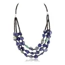 3 Strand Navajo .925 Sterling Silver Turquoise and Lapis Native American Necklace 371052432380