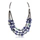Certified Authentic 3 Strand Navajo .925 Sterling Silver Turquoise and Lapis Native American Necklace 371052432380
