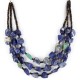 Certified Authentic 3 Strand Navajo .925 Sterling Silver Turquoise and Lapis Native American Necklace 371052432380