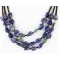 3 Strand Navajo .925 Sterling Silver Turquoise and Lapis Native American Necklace 371056610349
