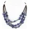 3 Strand Navajo .925 Sterling Silver Turquoise and Lapis Native American Necklace 371056610349