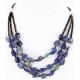 Certified Authentic 3 Strand Navajo .925 Sterling Silver Turquoise and Lapis Native American Necklace 371056610349
