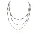 Certified Authentic 3 Strand Navajo .925 Sterling Silver Turquoise and Mother of Pearl Native American Necklace 15850-18