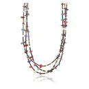 3 Strand Navajo .925 Sterling Silver Turquoise and MULTICOLOR Stones Native American Necklace 371010623932