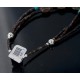 Certified Authentic 3 Strand Navajo .925 Sterling Silver Turquoise and Smoky Quartz Native American Necklace 370887248205