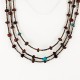 Certified Authentic 3 Strand Navajo .925 Sterling Silver Turquoise and Tigers Eye Native American Necklace 15401-15