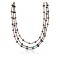 Certified Authentic 3 Strand Navajo .925 Sterling Silver Turquoise and Tigers Eye Native American Necklace 15401-15