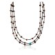 Certified Authentic 3 Strand Navajo .925 Sterling Silver Turquoise and Tigers Eye Native American Necklace 15401-15