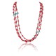 Certified Authentic 3 Strand Navajo .925 Sterling Silver Turquoise Coral 1252 Native American Necklace 390809669115