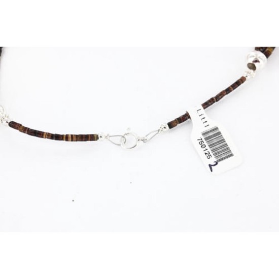 Certified Authentic 3 Strand Navajo .925 Sterling Silver Turquoise Coral 1252 Native American Necklace 390809669115