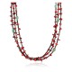 Certified Authentic 3 Strand Navajo .925 Sterling Silver Turquoise Coral 21 Native American Necklace 371055049370