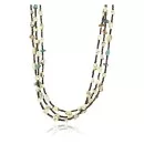 3 Strand Navajo .925 Sterling Silver Turquoise Gaspeite Necklace 7501008-24